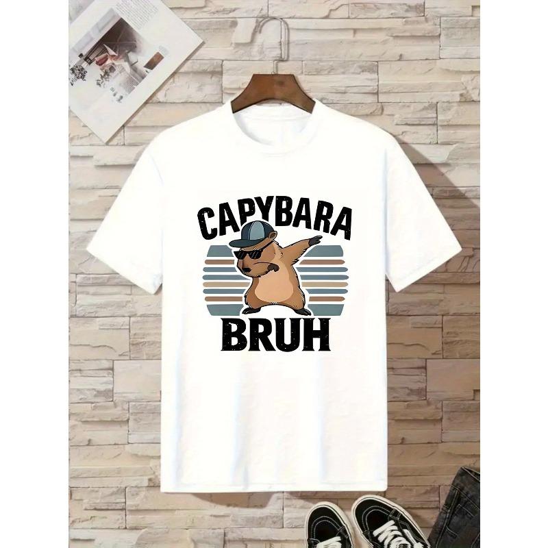 Europese maten Jongens "CAPYBARA BRUH" Grafisch T-shirt - T-shirt met Capybara Ontwerp, Zachte Ademende Stof voor Elke Dag
