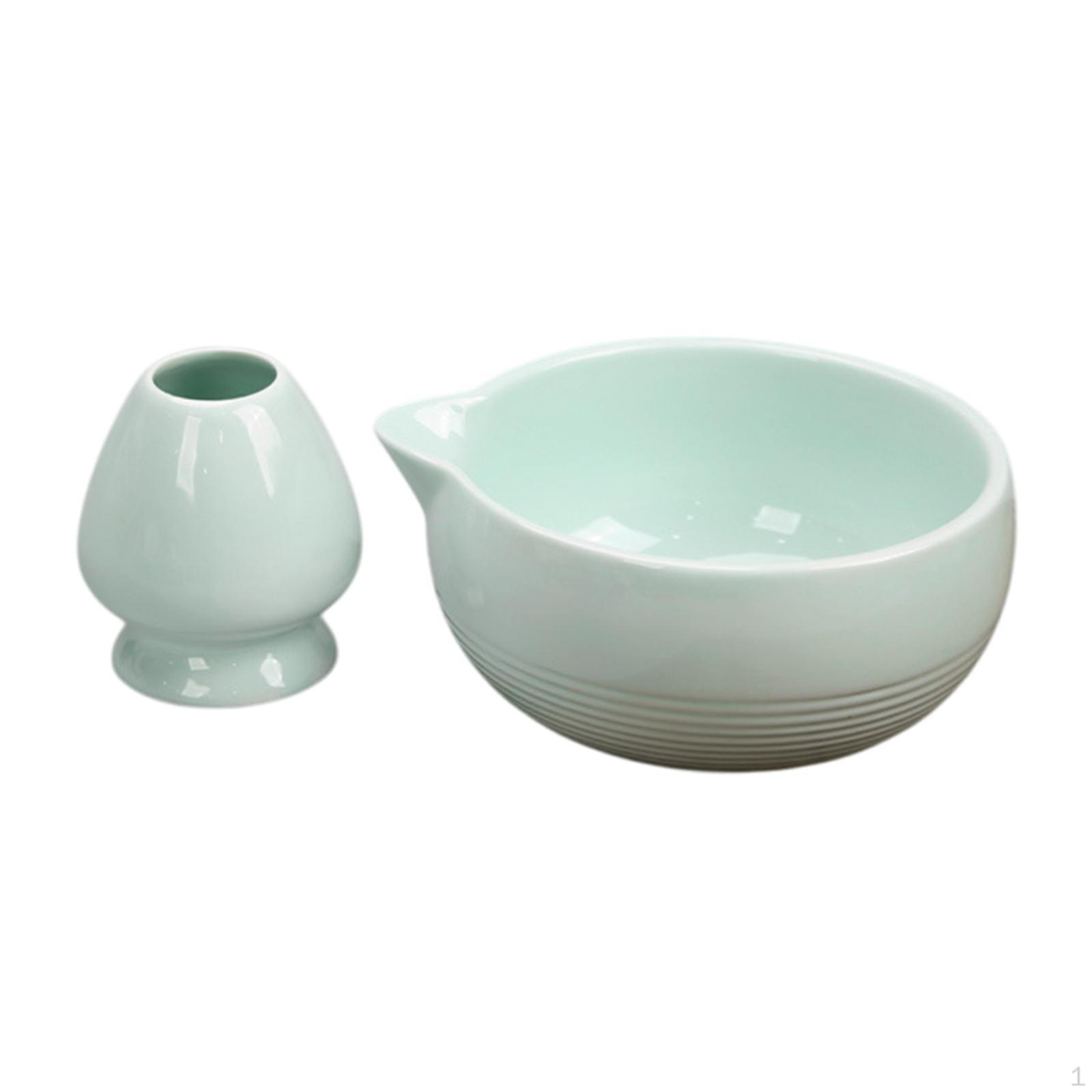 

Chinese Matcha Tea Ceremony Set Bowl Ceramic Making Supplies Handmade зелений