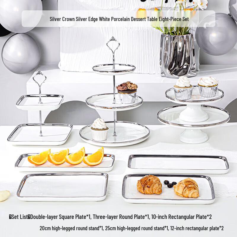 Nordic Ceramic Rectangular Dessert Display Stand