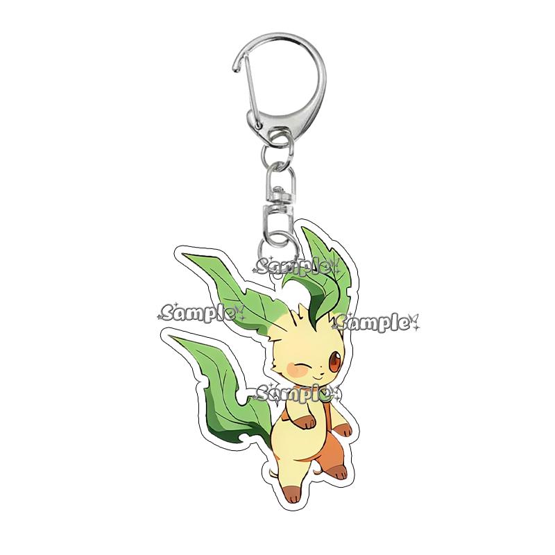 PKM Umbreon Jolteon Glaceon Vaporeon Eevee Anime Cartoon Accessory Acrylic Keychain Backpack Decoration Charm Pendant Gifts Toys