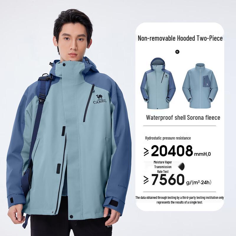 CAMEL Unisex 3-in-1 Fleece Lined Winter Outdoor Jacket