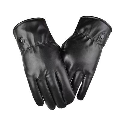 NEW PU Leather Imitation Sheepskin Warm Gloves Men's Coldproof Riding Touch Winter Gloves Skiin G4T5