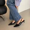 Designer Luxury Summer Pointed Toe Women Sandals Fashion Singbacks Mules Shoes Ladies Elegant Low Heel Stripper Party Sandalias