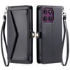 For Motorola Moto G56 5G Leather Case with Wrist Strap Wallet Stand Phone Cover