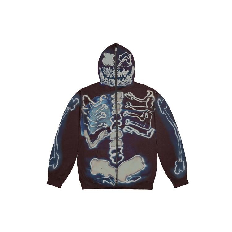 Travis Scott Cactus Jack For Fragment Skeleton Graffiti Full Zip Hoodie CJFR-HZ07