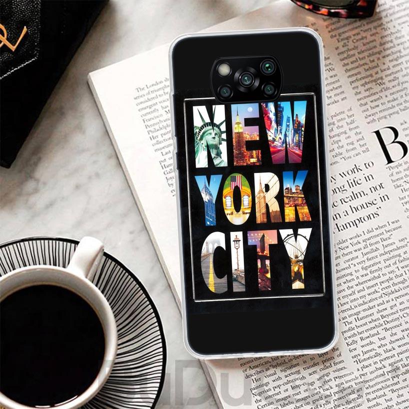 NYC New York City Cover For Xiaomi Poco X6 X7 X5 Pro X4 Gt X3 Nfc F6 Phone Case F5 F4 F3 F2 F1 M5S M4 M3 Print Shell Housing X5