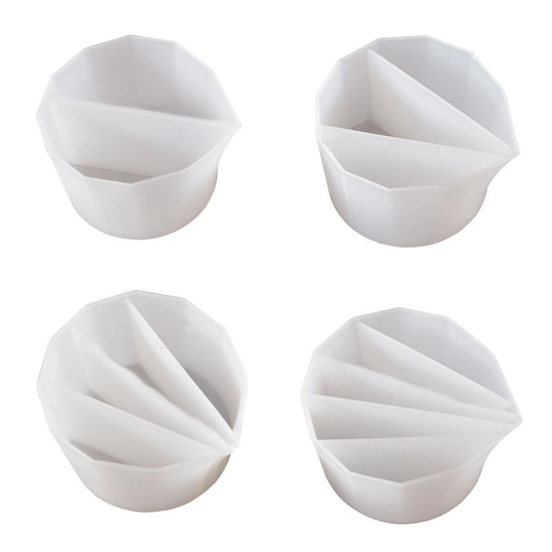 Color Mixing Split Cup For Pouring Paint DIY Handmade Fluid Bear Crystal Drip Silicone Mold Art