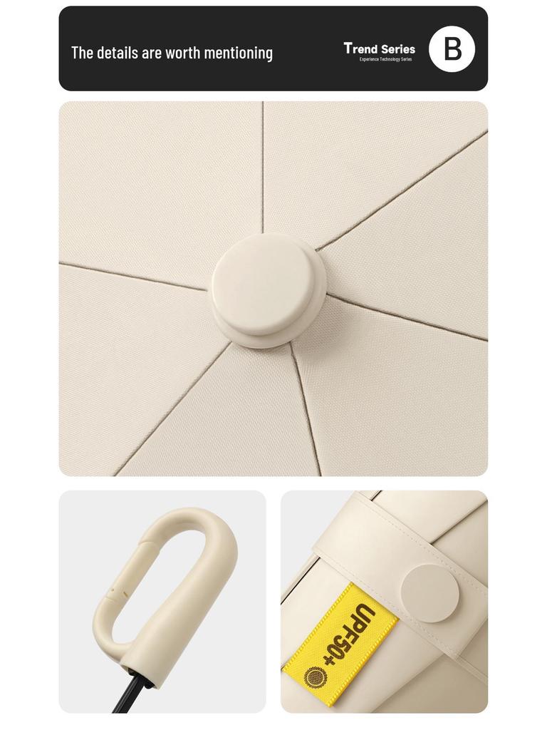 Douyin Popular Portable Round Five-Fold UV Protection Dual-Use Umbrella