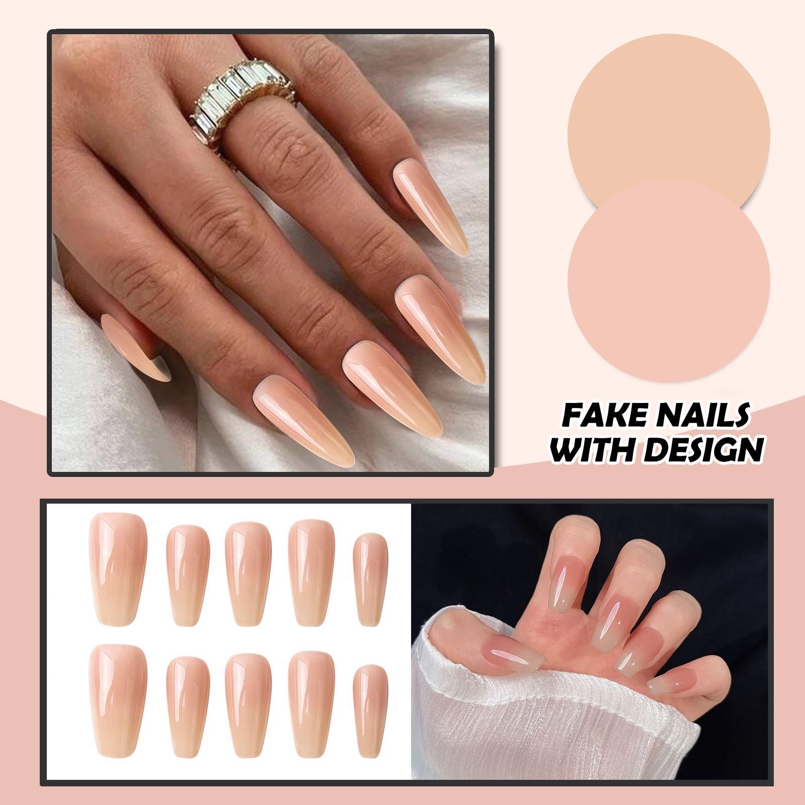 

Женские накладные ногти среднего размера с рисунком телесного цвета на акриловых ногтях глянцевые накладные ногти с полным покрытием XS розовый