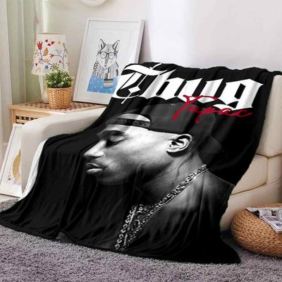1pc Thug Tupac Soft Flannel All-Season Throw for Home, Office, Outdoor UseDurable Comfort  100449