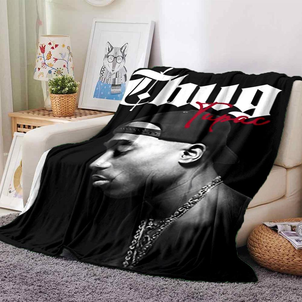 

1pc Thug Tupac Soft Flannel All-Season Throw for Home, Office, Outdoor UseDurable Comfort 100449 80cmx120cm(31inx47in)