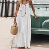 2025 European Women's Spaghetti Strap Backless Loose Long Home Dress