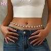 HY  New Korean Women White Rhinestone Owl Shape Beach Sexy Waist Body Chain Versatile Dress Accessories