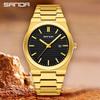 Sanda Fashion Casual Steel Band Waterproof Luminous Quartz Wristwatch with Calendar