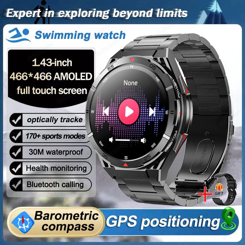 2025 New GPS Smart Watch Men Bluetooth Call 100+Sport GPS Track Watches Voice Assistant Waterproof Smartwatch For Android IOS
