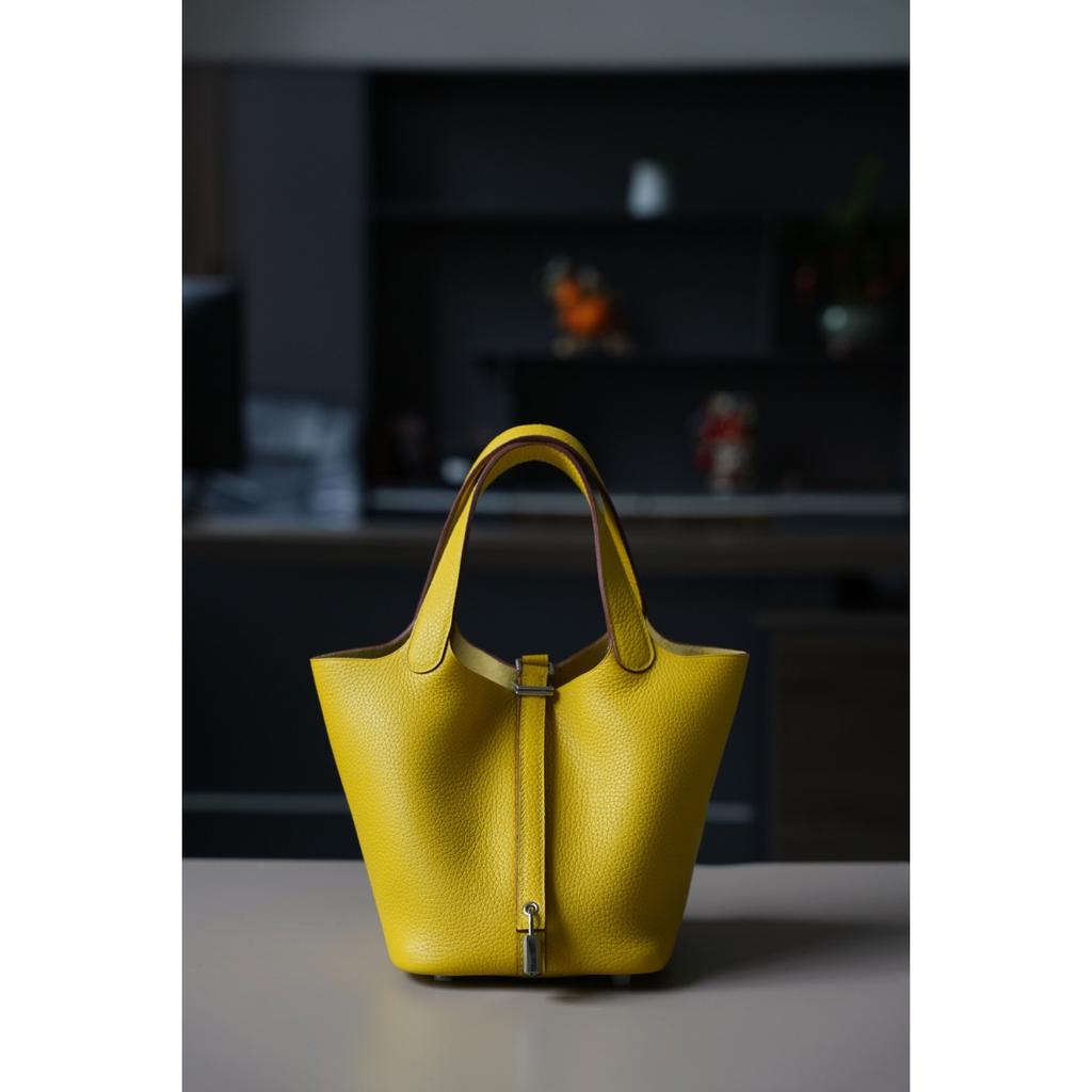 TC First Layer Cowhide Wax Thread Hand-sewn Vegetable Basket All-steel Hardware Brushed Oil Edge Handbag Craftsman Code