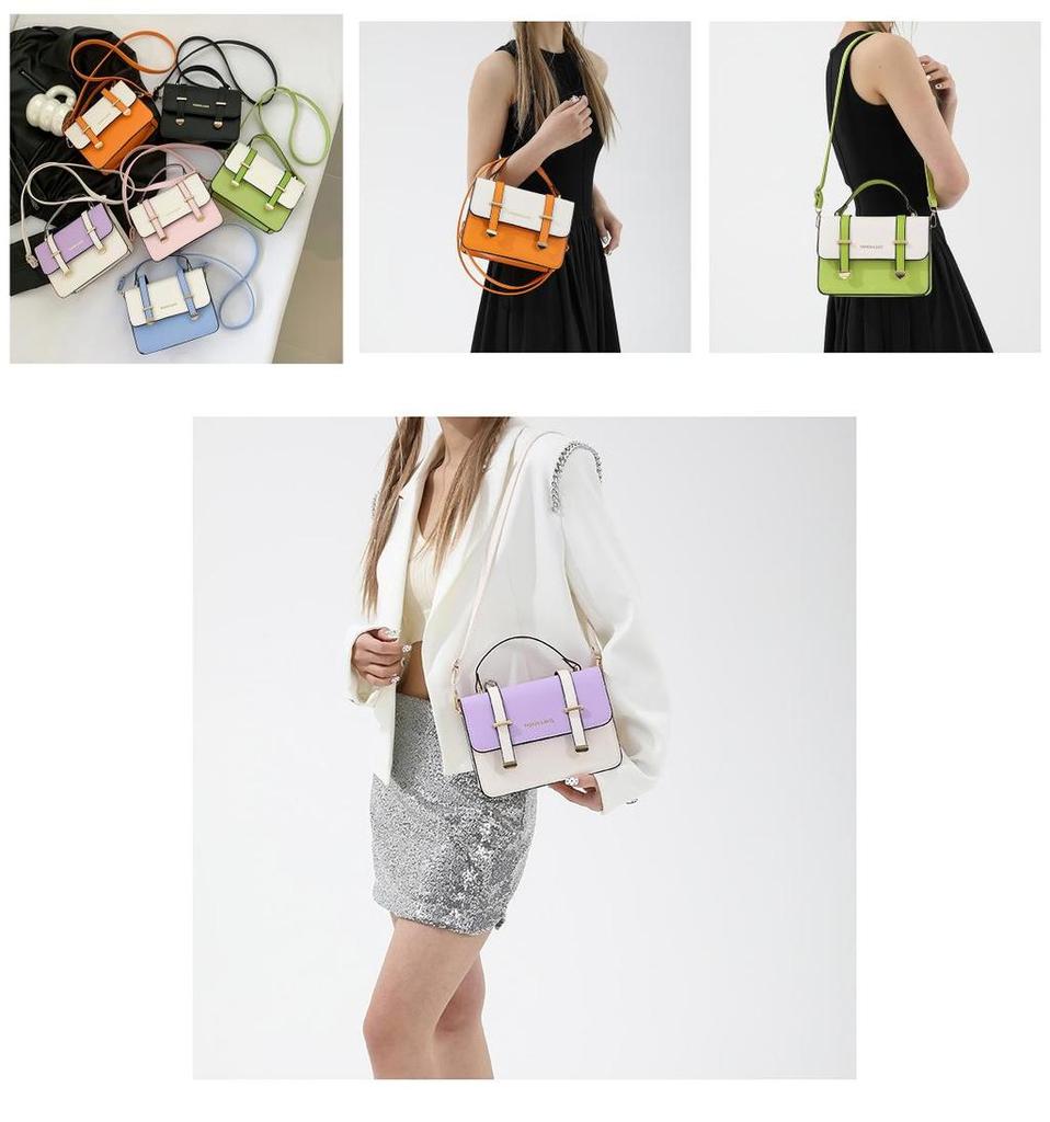 Chic Colorful 2024 Fashion Small Shoulder Bag Women's Texture Handbag Street Style