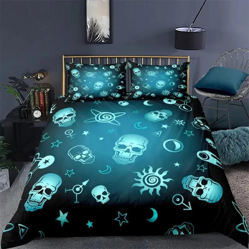 3D Printed Gothic Skull Bedding Set Duvet Cover Bedroom Comforter Covers Single Twin King Size Quilt Cover Home Textile