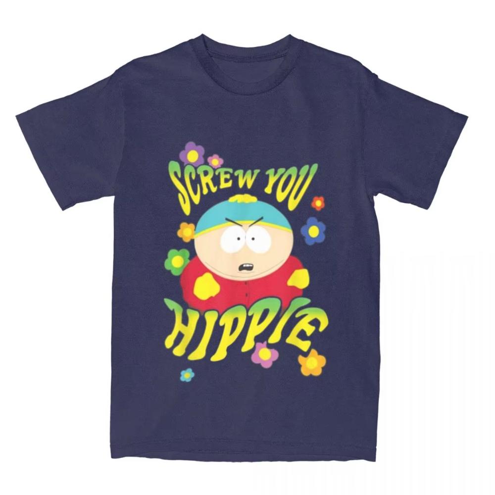 

Эрик Картман Пошел ты хиппи Футболки Пляжные Классические Футболки Хлопок Модные Футболки Футболка для Мужчин Женщин Короткий Рукав Принт Топы 4XL