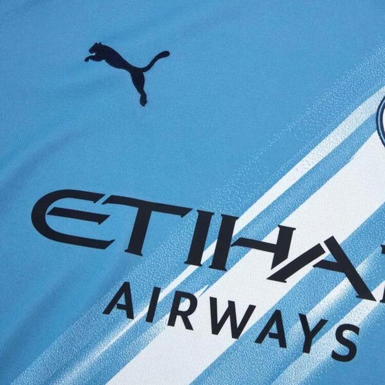 Puma Mcfc Manchester City Home Jersey Replica Long Sleeve Breathable Crew Neck Football Shirt Men Jersey Light-Blue 78033901