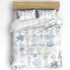 Nautical Theme Sea Turtle Starfish Compass Duvet Cover with Pillow Case 3pcs Bedding Set Quilt Cover Double Bed Home Textile