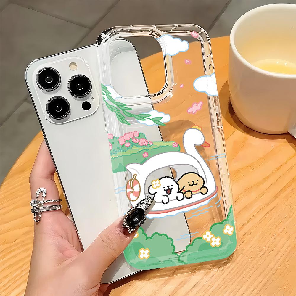 Lovely Line Puppy Cartoon Cute Dog Phone Case for Xiaomi Redmi 12C 10 10C 9 9A 9C 9T Note 13 12 11 Pro Plus 4G 5G Clear Cover