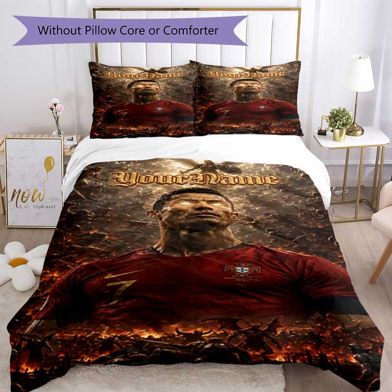 Cristiano Ronaldo 19 Customize your name Bedding Set Breathable Duvet Cover with Pillowcases Home Decoration Birthday Gift
