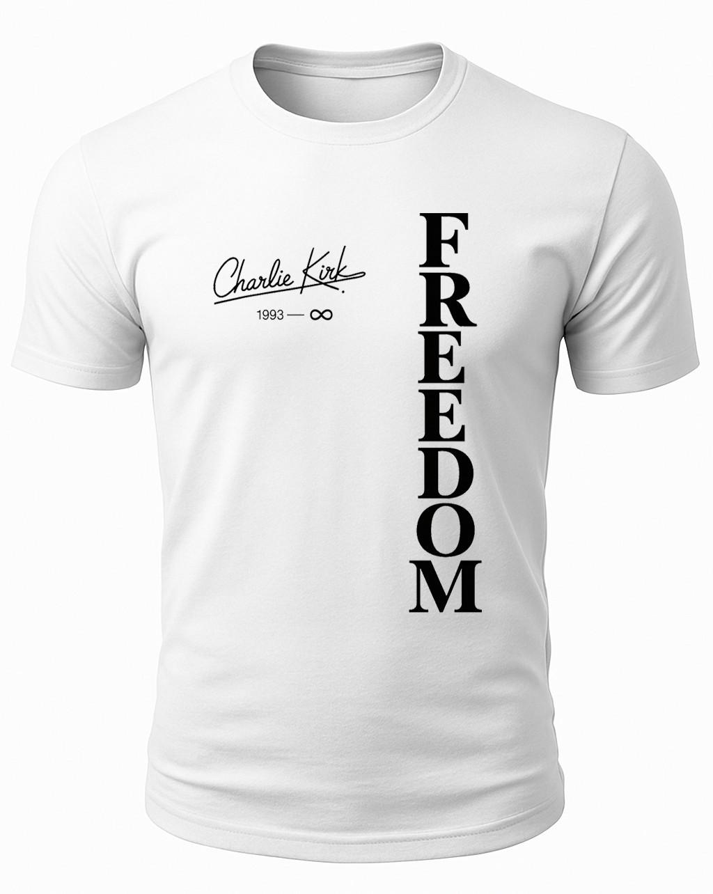 Charlie Kirk Freedom Signature USA American Patriotic T-Shirt Mens Womens Tees Top XL