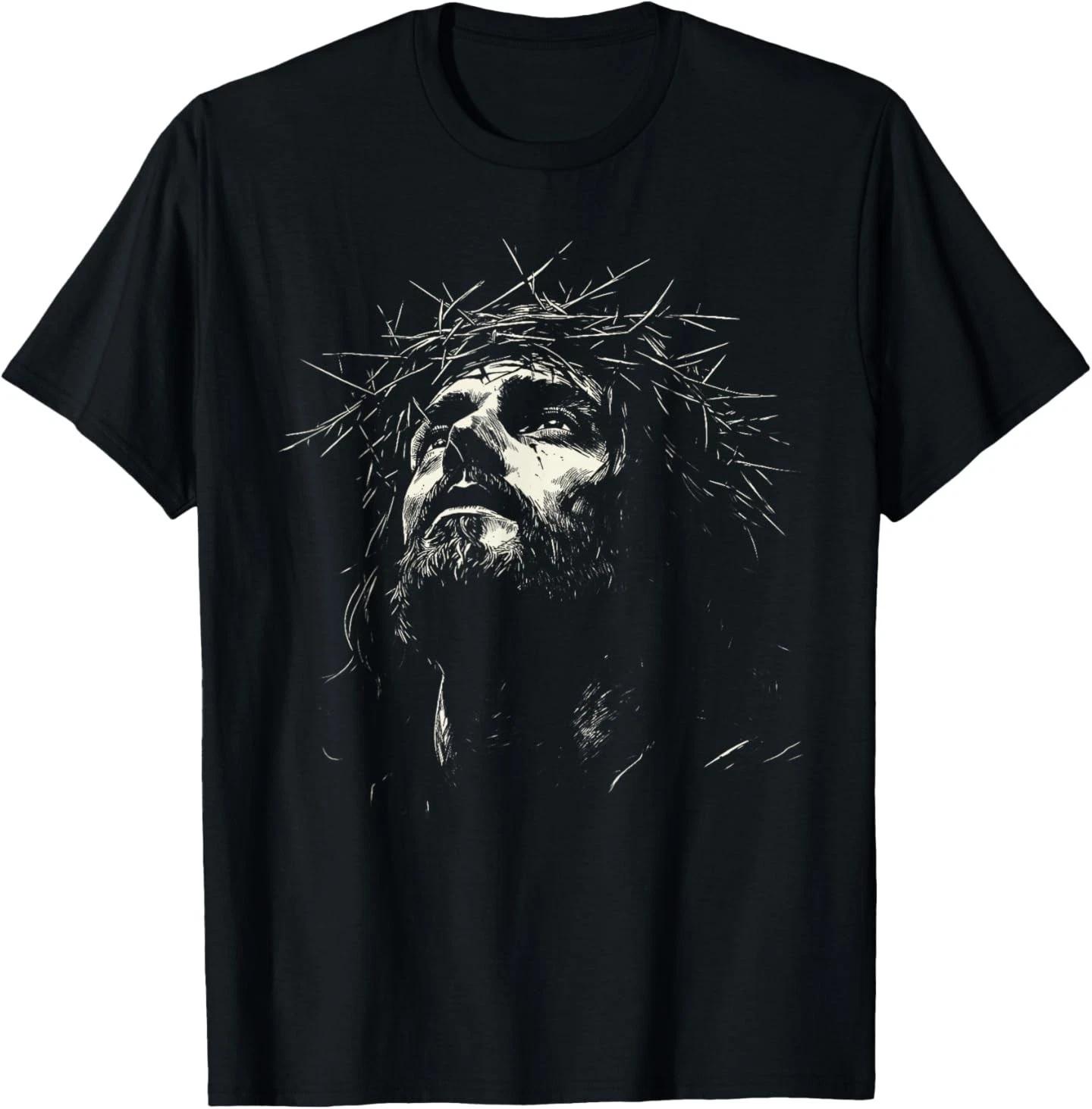 Vintage Jesus Crown of Thorns Christian T- Shirt XL
