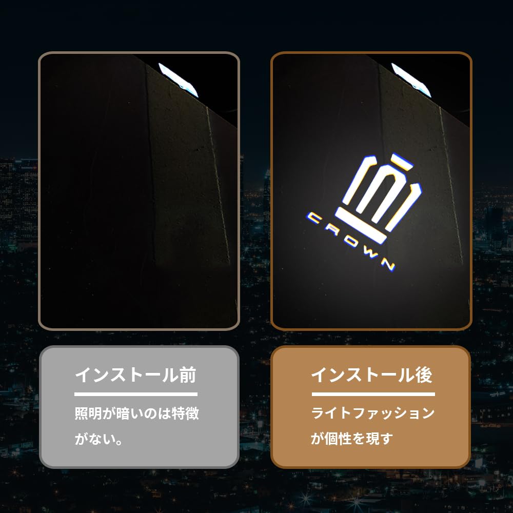 2025 Toyota Crown Estate Courtesy Door Welcome LED Door Lamps with HD Logo Includes Crown Estate Tools of 4 Front and Rear Lights, Lights, Projection,