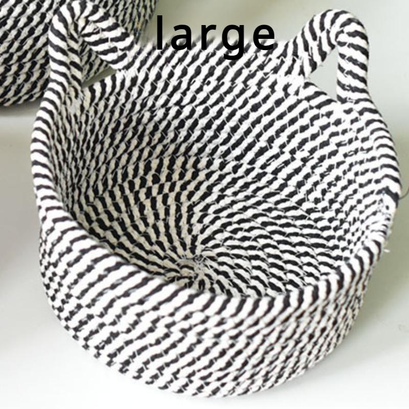 Desktop Storage Sets Cat Ear Organizer Cosmetic Snacks Sundry Keys Woven Storage Basket