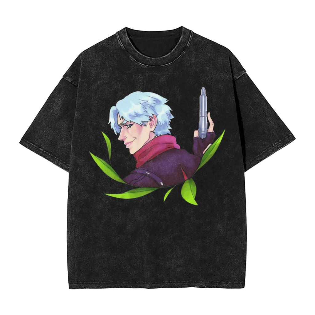 Dante Game DMC Devil May Cry T Shirts Manga Graphic Washed Streetwear TShirts Short Sleeve Tee Shirt for Men Women Clothing