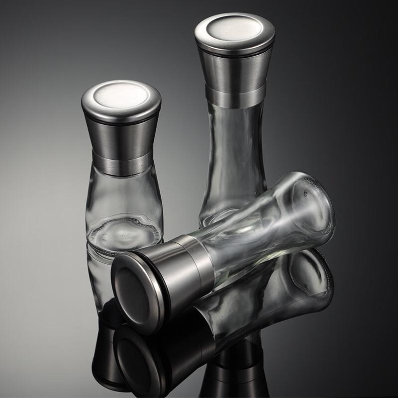 Qianxing Manual Stainless Steel Pepper Grinder & Spice Jar Set