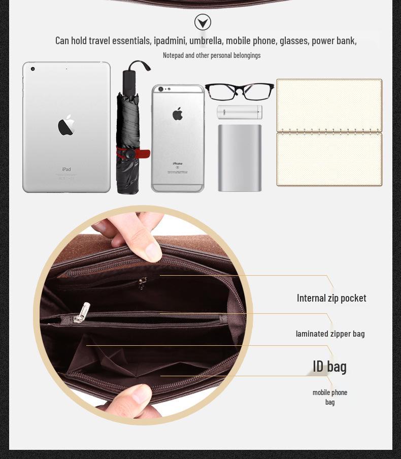 2025 Herren Umhängetasche mit großem Fassungsvermögen für Business Casual - Horizontale & Vertikale Tablet-Stile