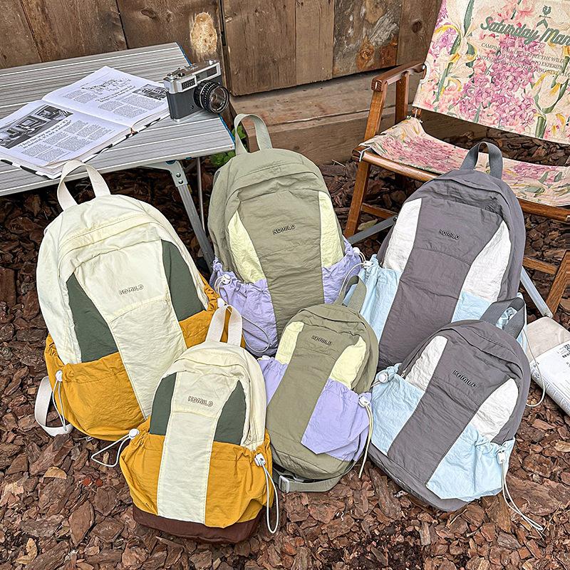 Mountain School Bag Female College Student Niche Contrasting Color Outdoor Travel Backpack Large Capacity Backpack Male Multi-purpose Breast Bag Tide