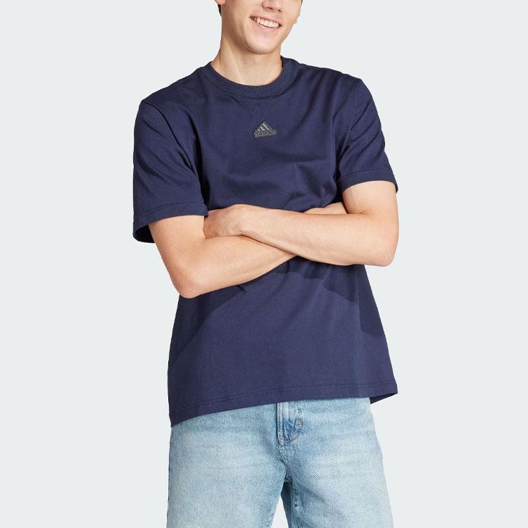 Adidas Retro Letter Logo Print Sports Casual Short Sleeve T-Shirt Men Tops Legendary-Ink-Blue IR5265