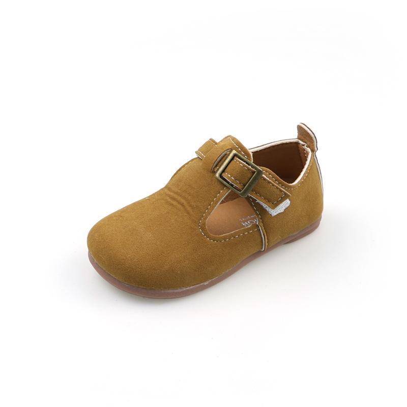 Children's Leather Shoes New Round-toe Girls' Flat Shoes Fashion Causal Kids Hollow-out Boys Walking Shoes Solid Color Non-slip