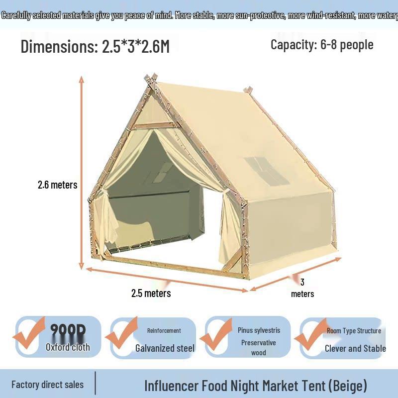 Three-Person Rainproof BBQ Dining Tent for Outdoors & Indoors