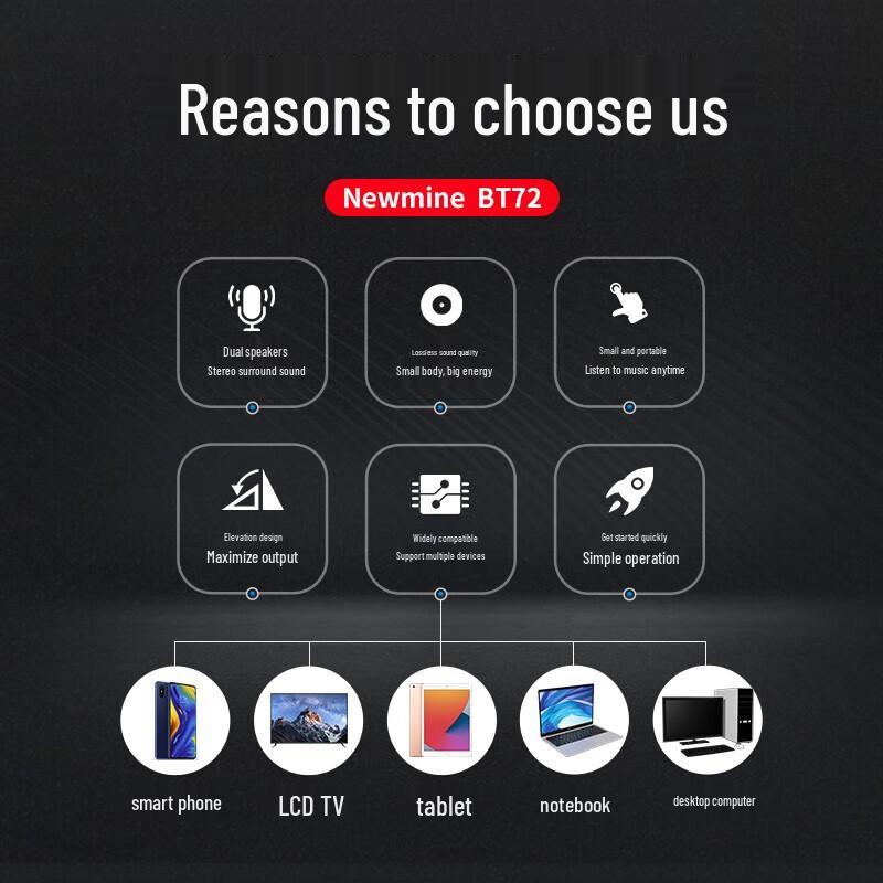 Newmine BT72 Wired Mini USB Computer Speakers