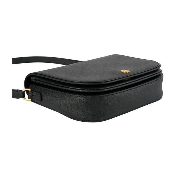Tory Burch Emerson Metal Logo Adjustable Strap Leather Crossbody Shoulder Bag Women Bags Black 134839-001