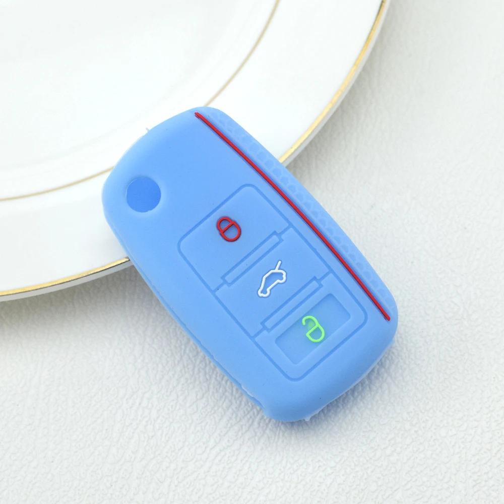 2 3 Buttons Silicone Flip Rubber Car Key Cover Case For VW Volkswagen Golf 5 6 7 MK4 Bora Amarok Polo Jetta Altea Alhambra Fob
