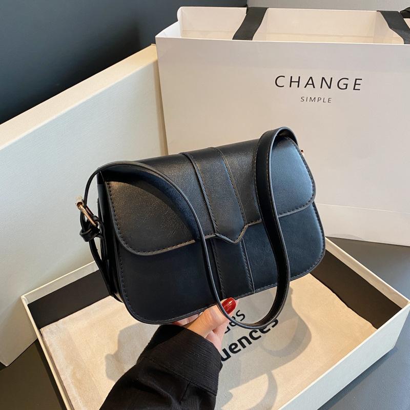 Small square bag women's messenger high-end splicing single shoulder underarm bag trendy messenger bag women's large-capacity simple women's bag