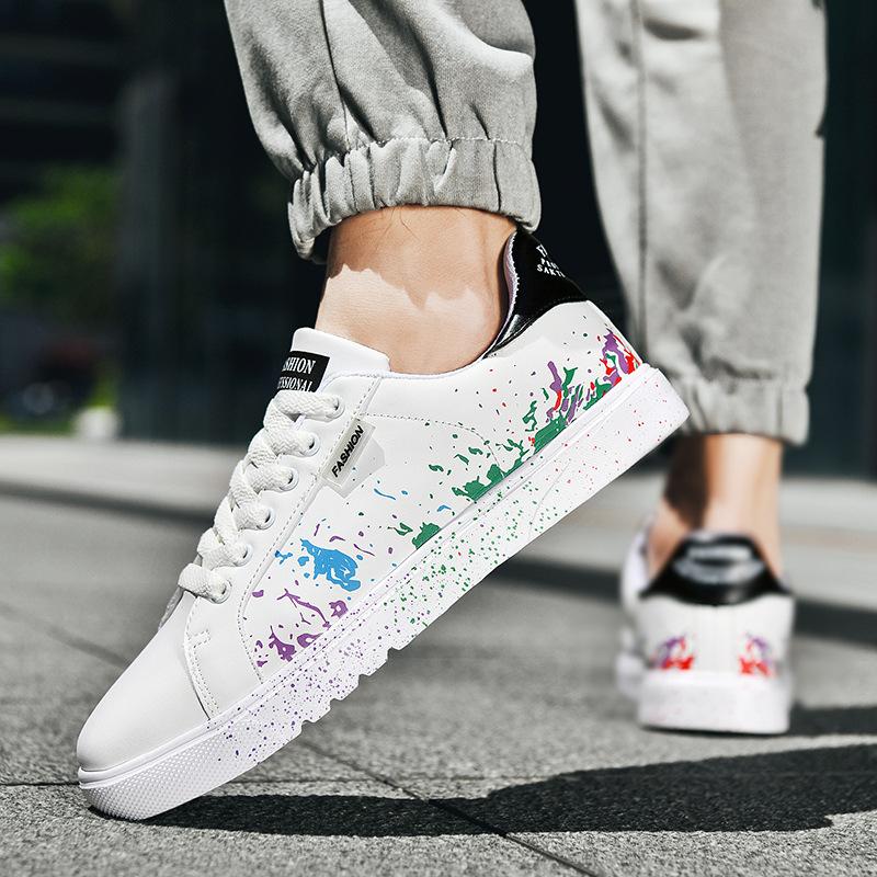 Mode Übergröße 36-46 Schuhe für Herren Mode Sommer Casual PU Board Schuhe Sneakers Flache Sport Paarschuhe Schnürschuhe Tennis Sportschuhe