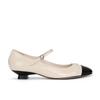 Cowhide Version~ Genuine Leather Color Matching Pointed Head Light Mouth One-word Buckle with Versatile Mary Jane Shoes Women's Single Shoes