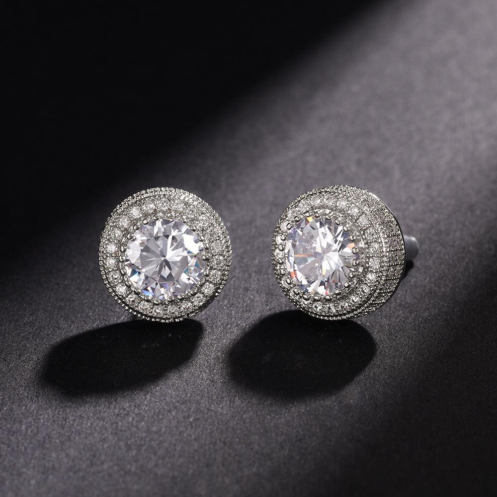 Earrings, Versatile Round Zircon Stud Earrings, Women'S Fashion Hipster Accessories