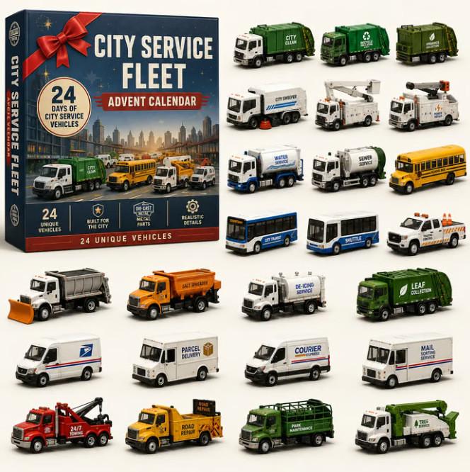 Transportation Advent Calendar With Acrylic Material For Holiday Gift And Kids Play