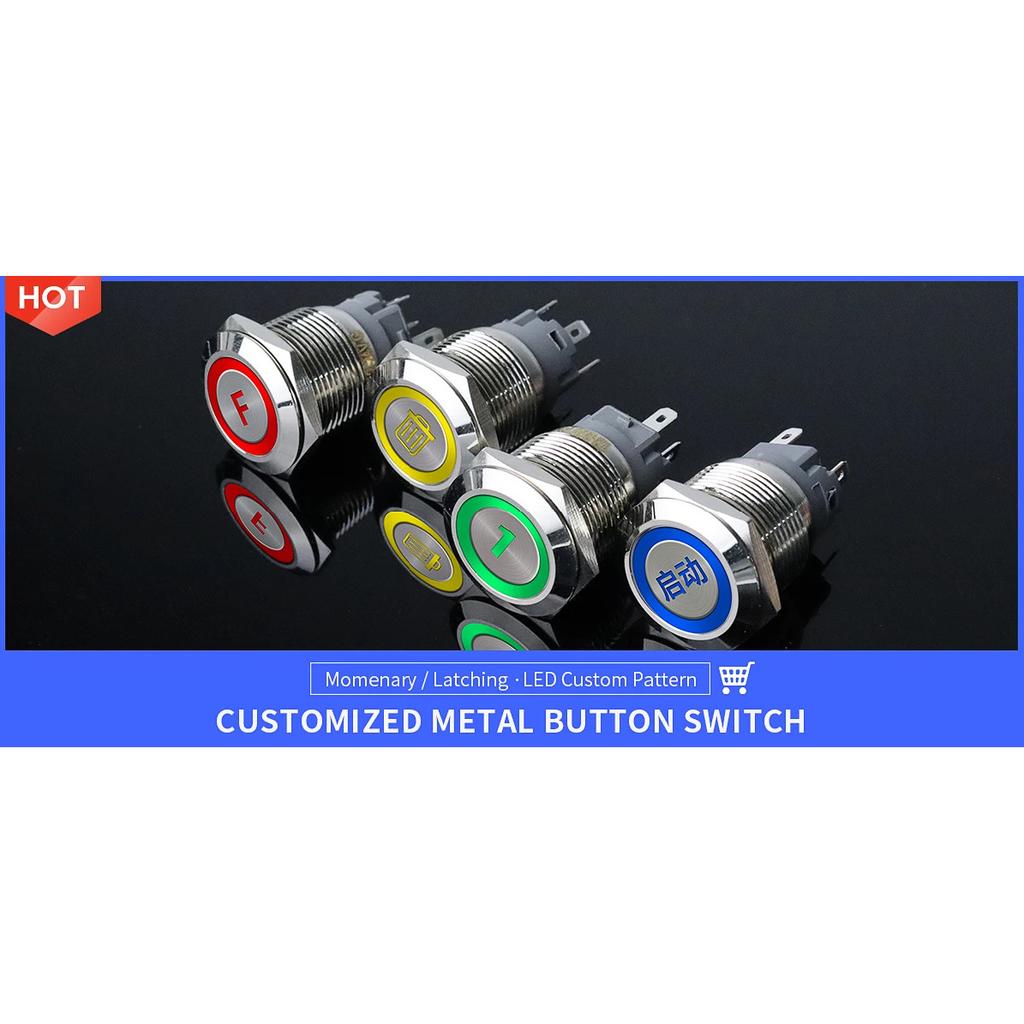 8/10/12/14MM Waterproof Metal LED Indicator Light Wiring Pilot Signal Lamp Car Boat Panel Dashboard Warning 12V 24V 110V 220V