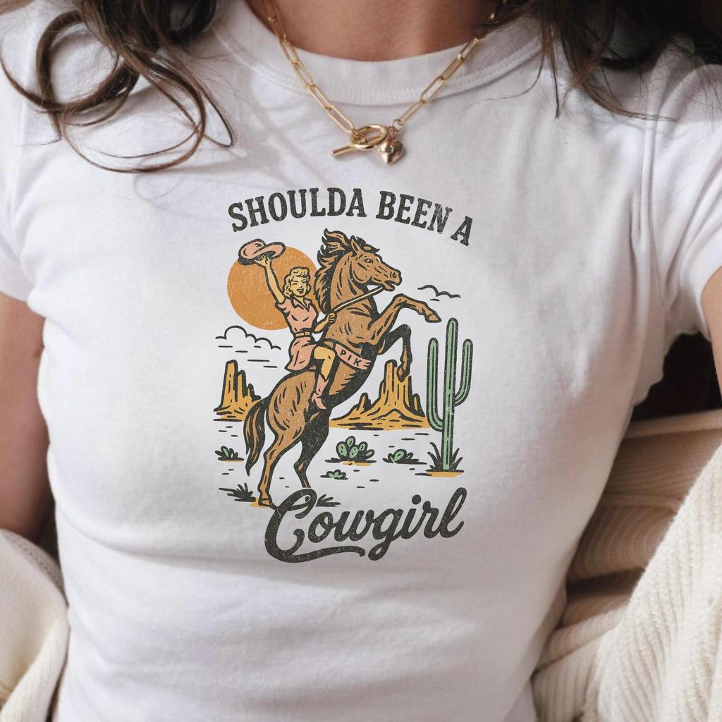 Retro Cowgirl Graphic Tee: Western Rodeo Shirt