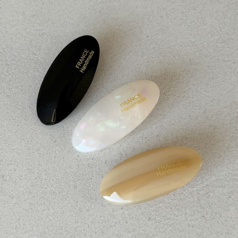 

FANTASTIC PLANET oval simple hair pin (3colors) BEIGE