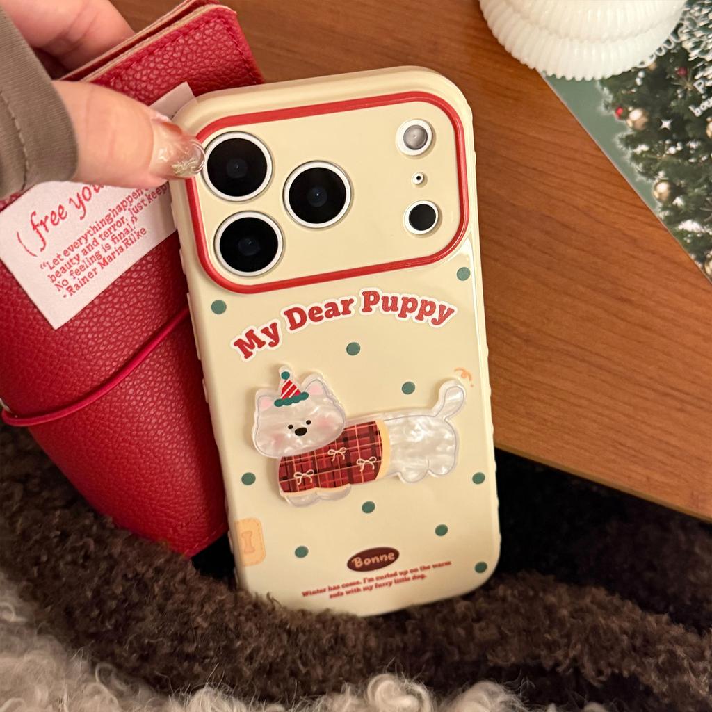 Shell Pattern Cartoon Puppy Suitable for Iphone17 for Apple 16promax Mobile Phone Case 13 Three-dimensional 14 Soft 15 Christmas